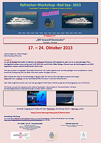 Refresher-Workshop -Red Sea- 2013 / Tauchsafari: Tauchmedizin in Theorie & Praxis (n.GT&Uuml;M)