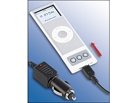 Stereo-FM-Transmitter für iPod mit USB-Kfz-Netzteil 
