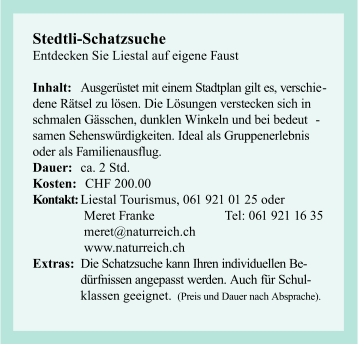 Stedtli-Schatzsuche, Liestal