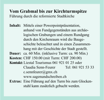 Vom Grabmal bis zur Kirchturmspitze, Liestal