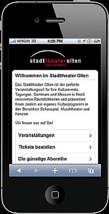 Stadttheater Olten neue Mobile Website