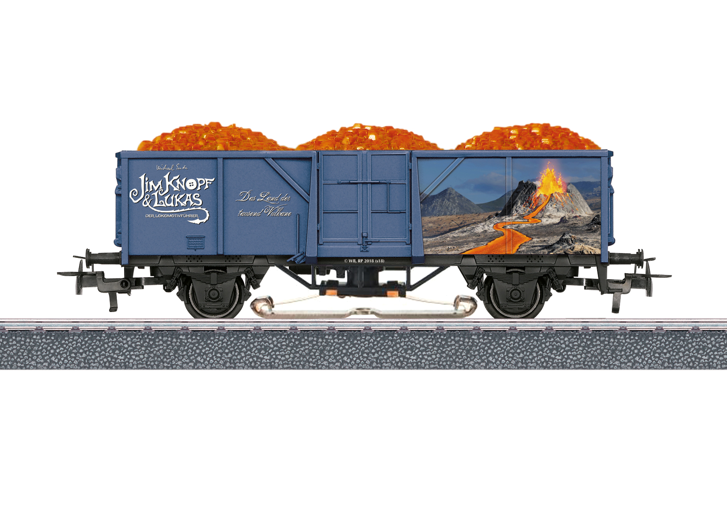 Märklin 44818 - Offener Güterwagen mit beleuchteter „Lava-Ladung“, passend zum „Jim Knopf“