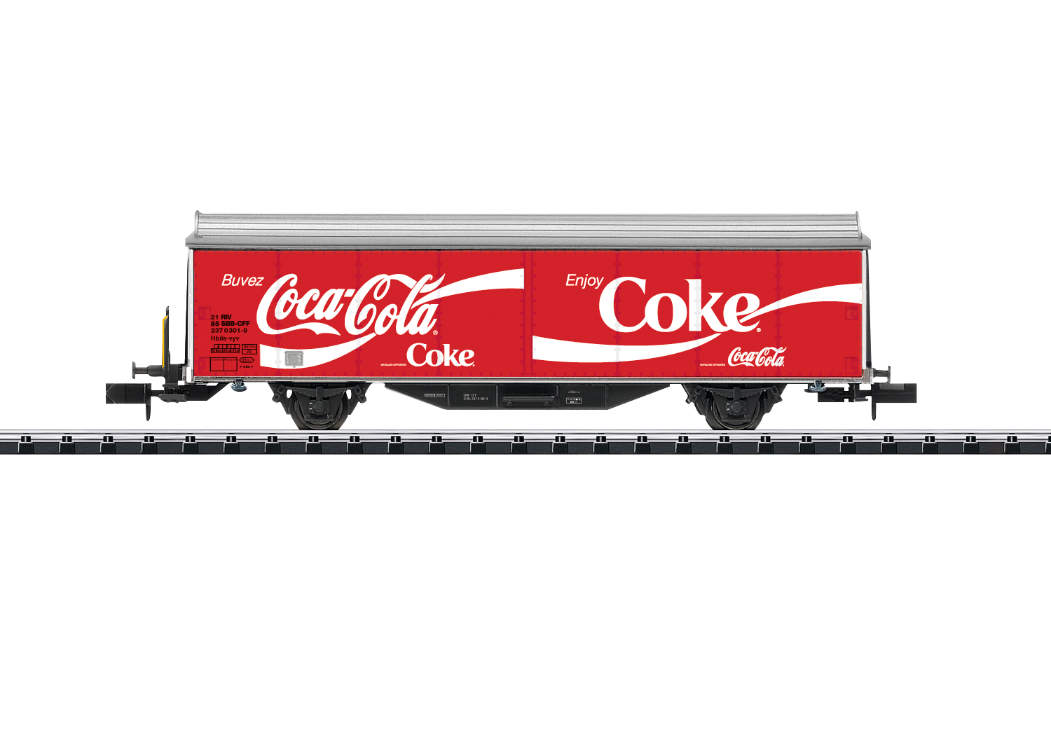 Minitrix 15223, Spur N, Schiebewandwagen Hbils-vy mit Werbegestaltung der Coca-Cola® Company, Ep. IV