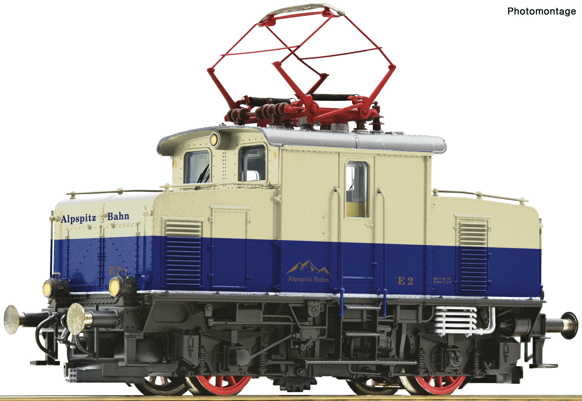 Roco 70442, Alpspitz-Bahn, Zahnrad-Elektrolokomotive, (ähnlich Baureihe E 69), creme/blau