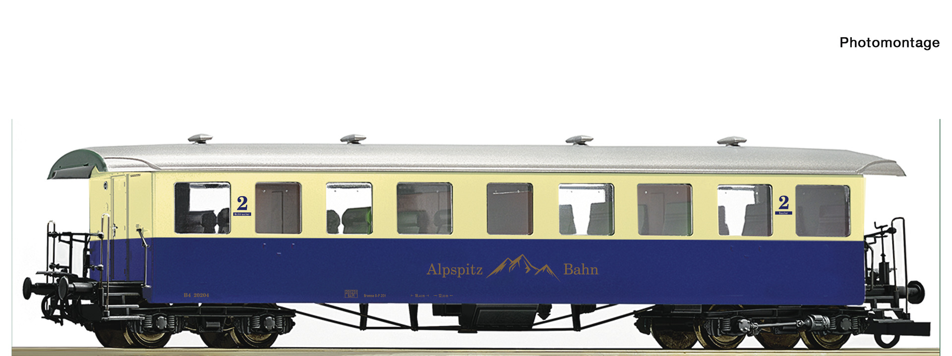 Roco 74506, Alpspitz-Bahn, Zahnradbahn-Personenwagen, 2. Klasse, creme/blau