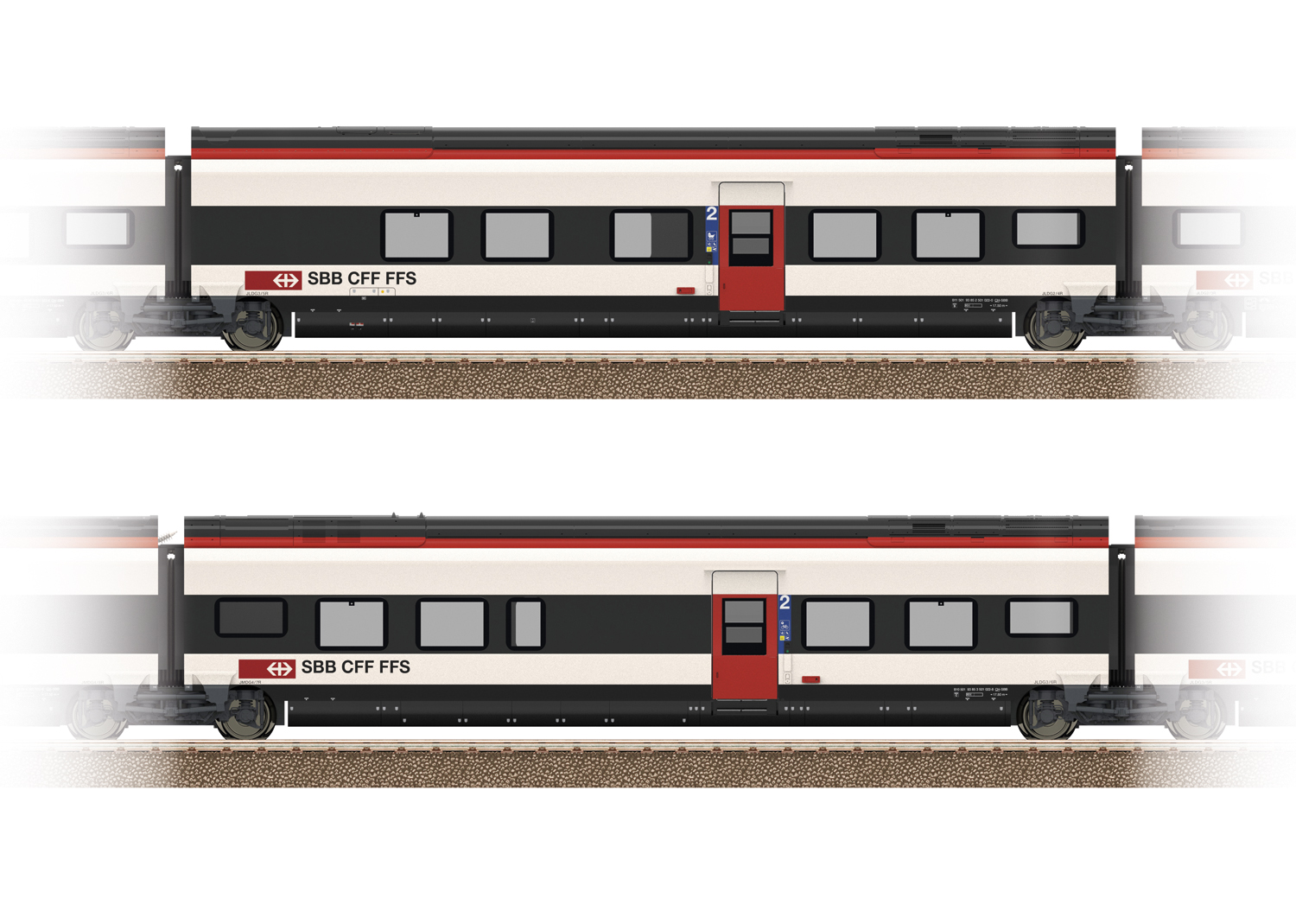 Trix H0 23281, SBB Ergänzungswagen-Set 1 zum RABe 501 Giruno, 2-teilig (2x 2. Kl.)