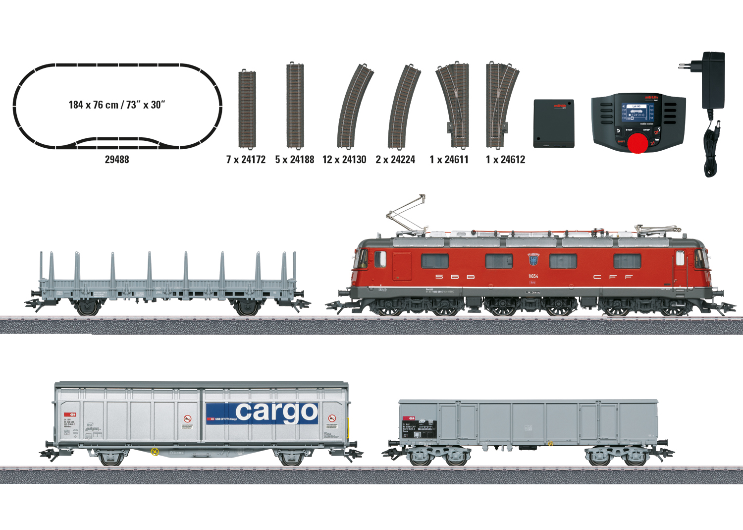Märklin H0 29488, Digital-Startpackung "Schweizer Güterzug mit Re 620"