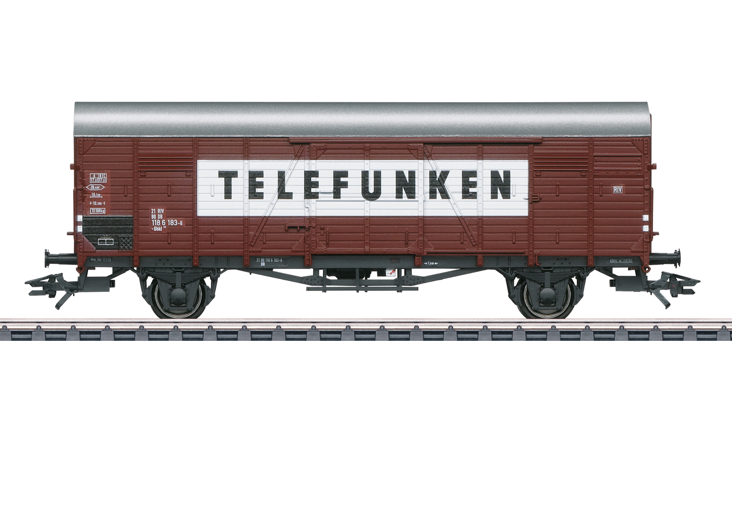 Märklin H0 46169, DB Gedeckter Güterwagen, Typ Gbkl 238, „Telefunken“, Ep. IV, braun