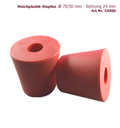Weichplastik-Stopfen -  Ø 70/50 – Bohrung 24 mm
