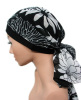 Turban Modell fancy flowers - ca. 140 cm langer Schal auf weichem fixcap