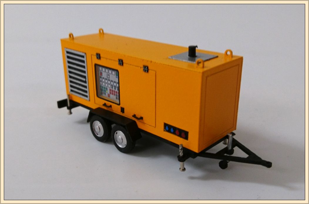 Big Generator white 2 Axle Trailer Yellow