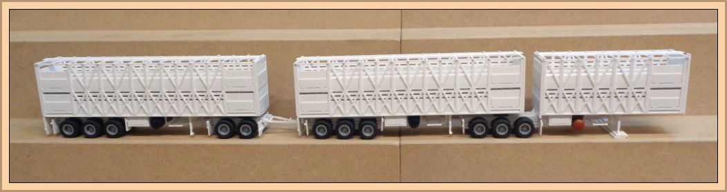 Scale 1/50 Road Train B-Double and C Trailer ready to Paint