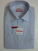 Marvelis-Hemd, 1/2 Arm, Slim Fit, blau/weiss Karo