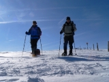Schneeschuhwandern mit Gep�ck in der Pulka