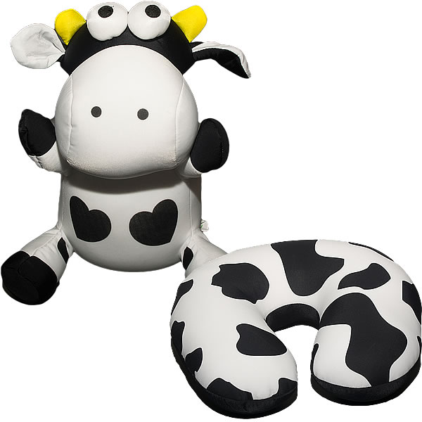 2-in-1 Kissen in Form einer Kuh