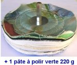 LOT DISQUE POLISSEUR ET PATE A POLIR VERTE