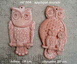 CHOUETTE - HIBOU MURAL EN TERRE CUITE