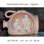 CRECHE TOURNEE JARRE COUCHEE EN TERRE CUITE