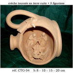 CRECHE TOURNEE POT COUCHE EN TERRE CUITE