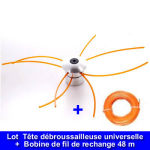 ot comprenant 1 t�te de d�broussailleuse universelle et 1 bobine de fil GREENTECH