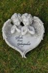 Grabschmuck Engel Herzschild mit Text