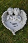 Grabschmuck Engel Herzschild mit Text