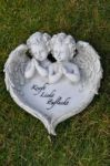 Grabschmuck Engel Herzschild mit Text