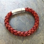 Armband Leder braunrot mit Edelstahlverschluss