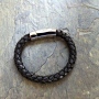 Armband Leder schwarz mit Edelstahlverschluss