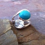 Ring Silber mit Aquamarin und T�rkis