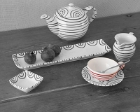Gmundner Keramik - Teetasse, rot geflammt
