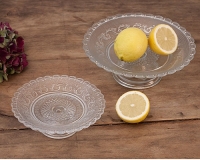 Glasteller mit Sockel