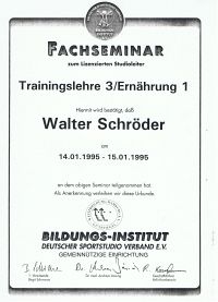 Diplom Fachseminar Trainingslehre 3 / Ernährung 1 des Deutschen Sportstudio Verband e.V.