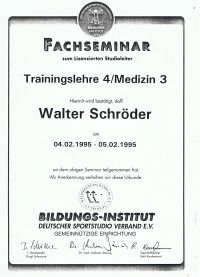 Diplom Fachseminar Trainingslehre 4 / Medizin 3 des Deutschen Sportstudio Verband e.V.