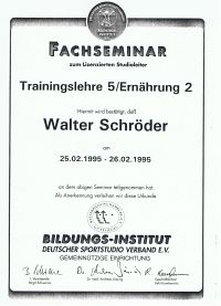 Diplom Fachseminar Trainingslehre 5 / Ernährung 2 des Deutschen Sportstudio Verband e.V.