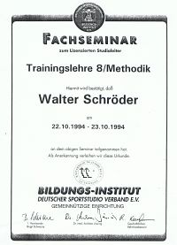 Diplom Fachseminar Trainingslehre 8 / Methodik des Deutschen Sportstudio Verband e.V.