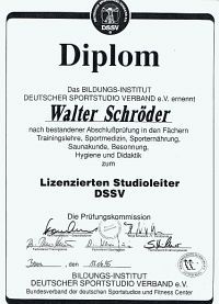 Diplom lizenzierter Studioleiter des Deutschen Sportstudio Verband e.V.