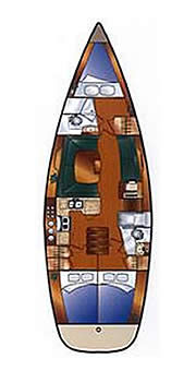 Plan: Yacht Charter Kroatien Segelyacht Hunter 44 DS - Emina