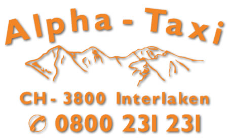 Alpha Taxi Interlaken, Als ortskundiges Taxi-Unternehmen bieten wir unseren Kunden vielf�ltige Angebote in und um Interlaken sowie Ausfl�ge ins Berner Oberland wie beispielsweise nach Grindelwald, Adelboden, Gstaad, Wengen.