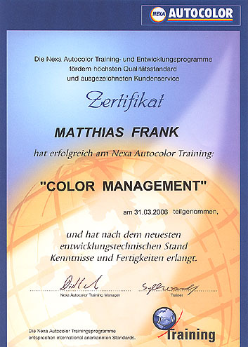 Zertifikat Autocolor