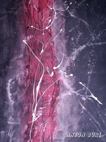 Netzwerk, Acry auf Leinwand, R&auml;nder bemalt, Anton Buri, Kunstmaler, Lohn - Ammannsegg, Schweiz