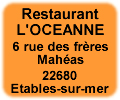 restaurant l'oc&eacute;anne saint-quay portrieux &eacute;tables-sur-mer