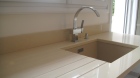 plan de cuisine en Quartz Creme