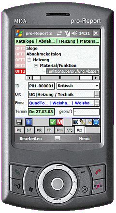 Pro Report > Pocket PC - Mängel / Reports