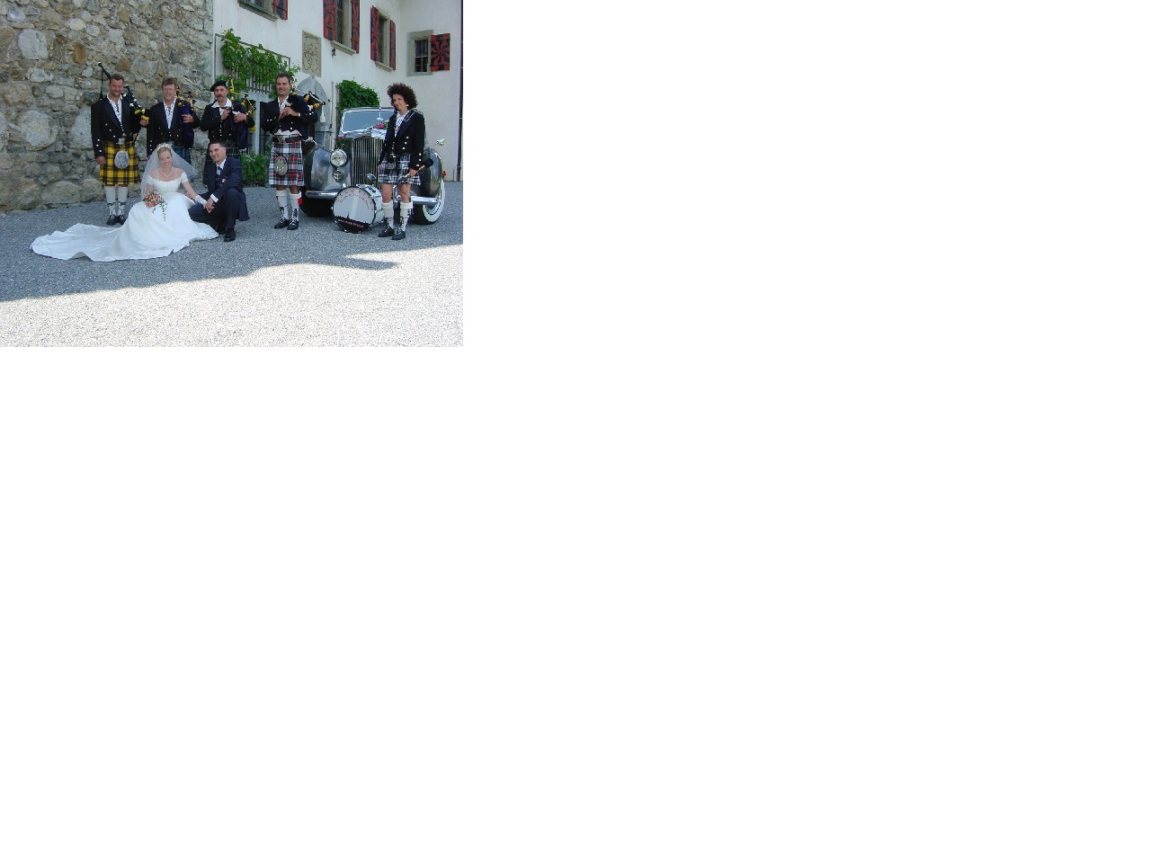 Hochzeit, Dudelsackl&auml;nge in Spiez