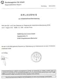 Erlaubnis zur Arbeitnehmerüberlassung
