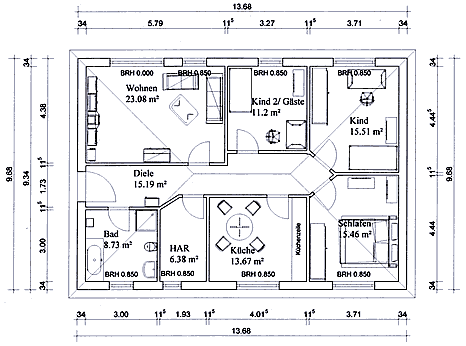 Grundriss Bungalow 1