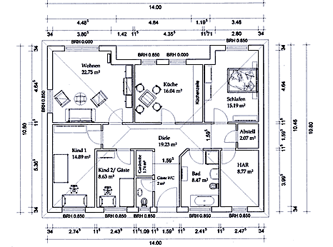 Grundriss Bungalow 2