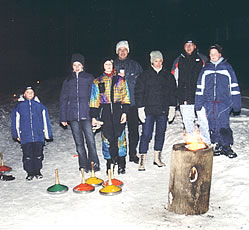 Eisstockschiessen auf dem Bauernhof