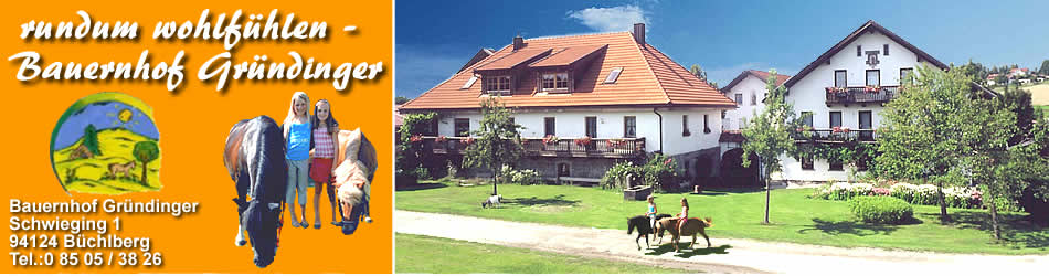 Ferien und Urlaub auf dem Bauernhof im Bayerischen Wald - Bauernhofurlaub in Bayern - Ferienhof Gr�ndinger mit Ferienwohnungen